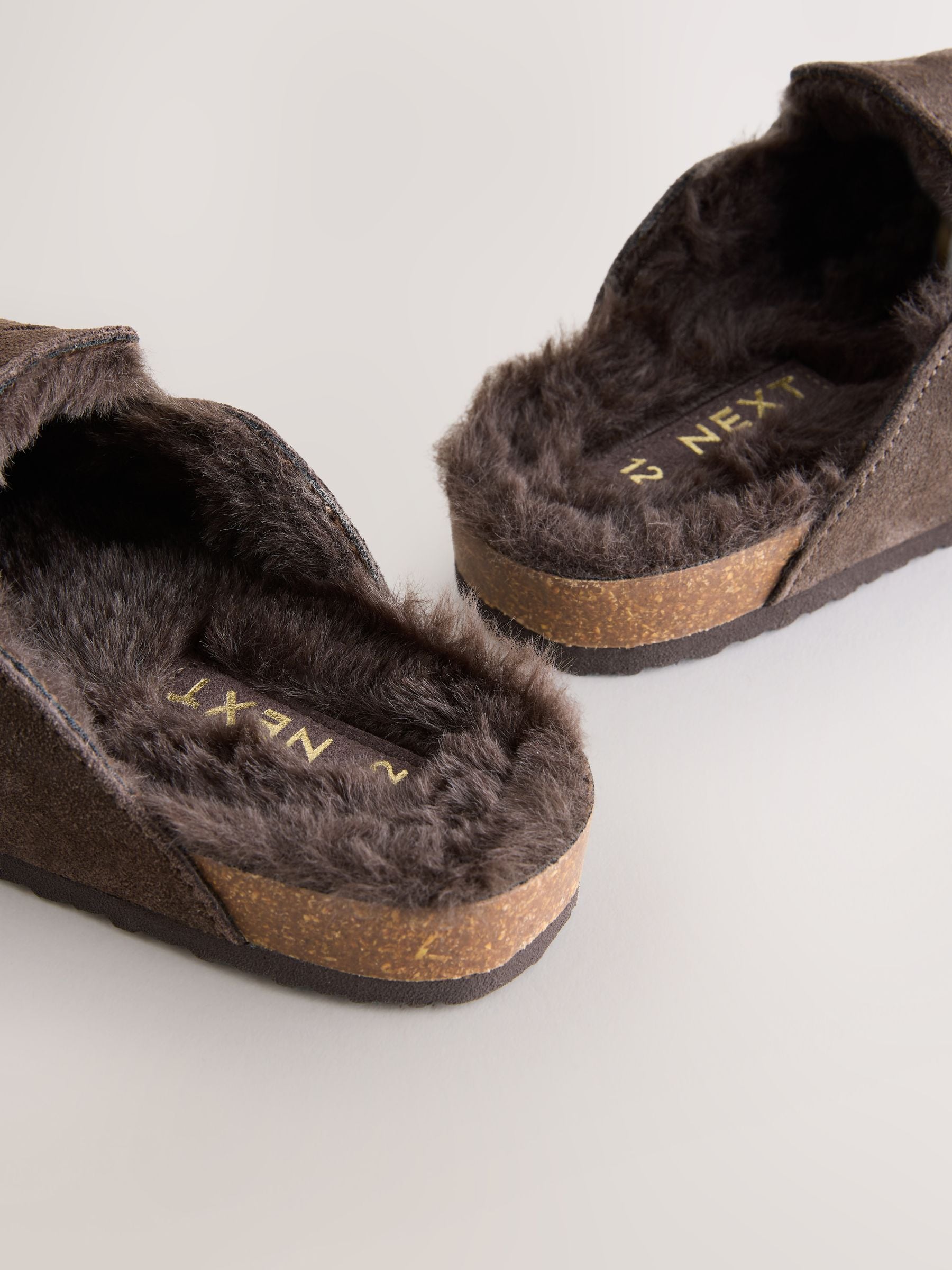 Chocolate Brown Suede Standard Fit (F) Slip-Ons Clogs image 4