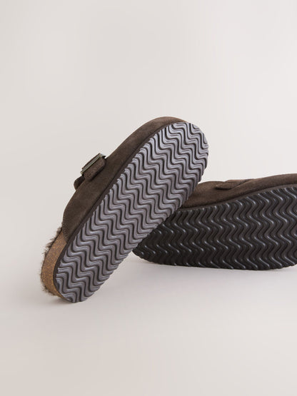 Chocolate Brown Suede Standard Fit (F) Slip-Ons Clogs image 5