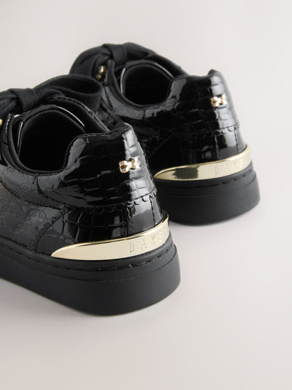 Baker by Ted Baker Back to School Patent Embossed Black Trainers image 5