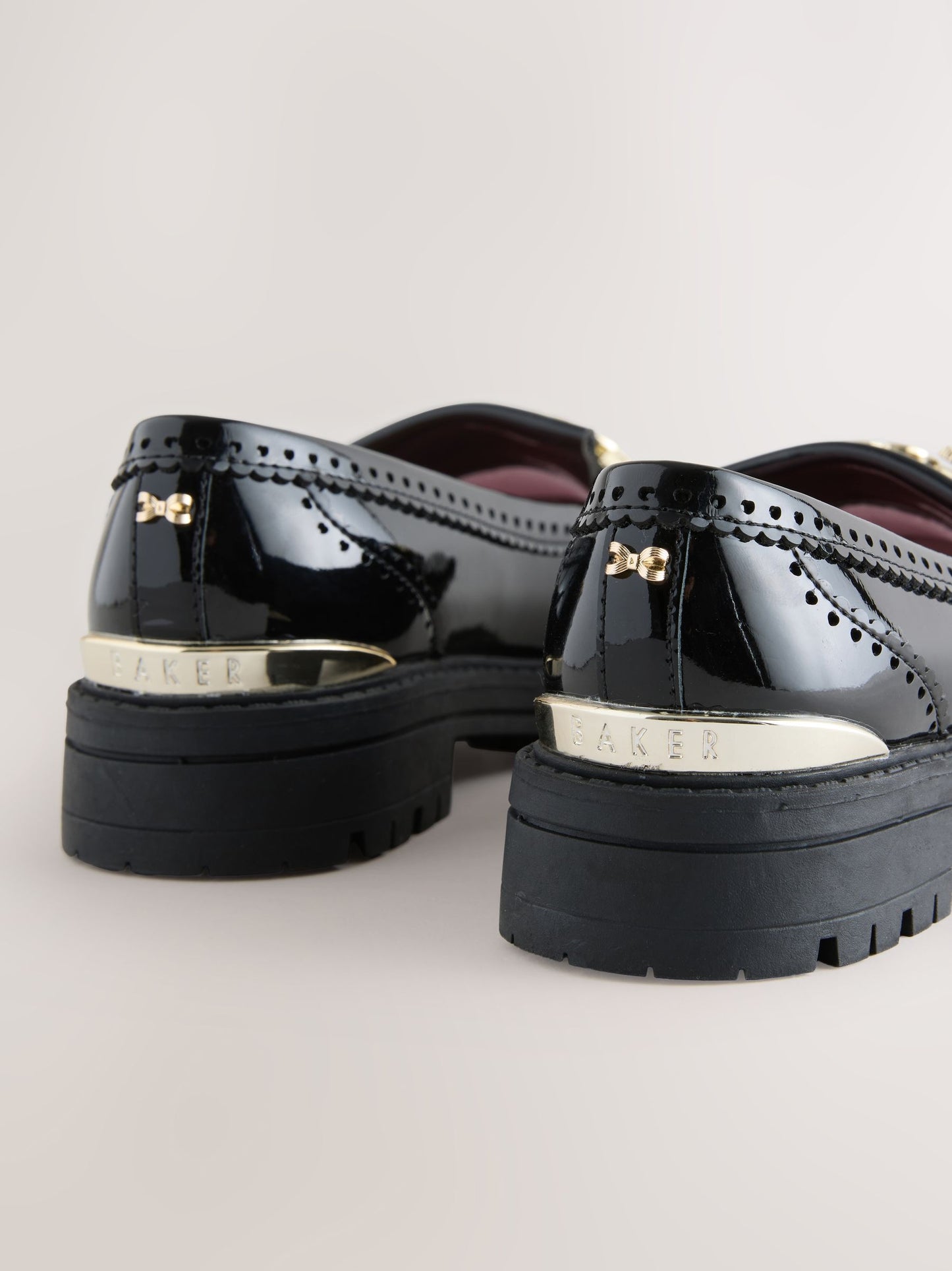Baker by Ted Baker Black Back to School Patent Fringed Charm Loafers image 4