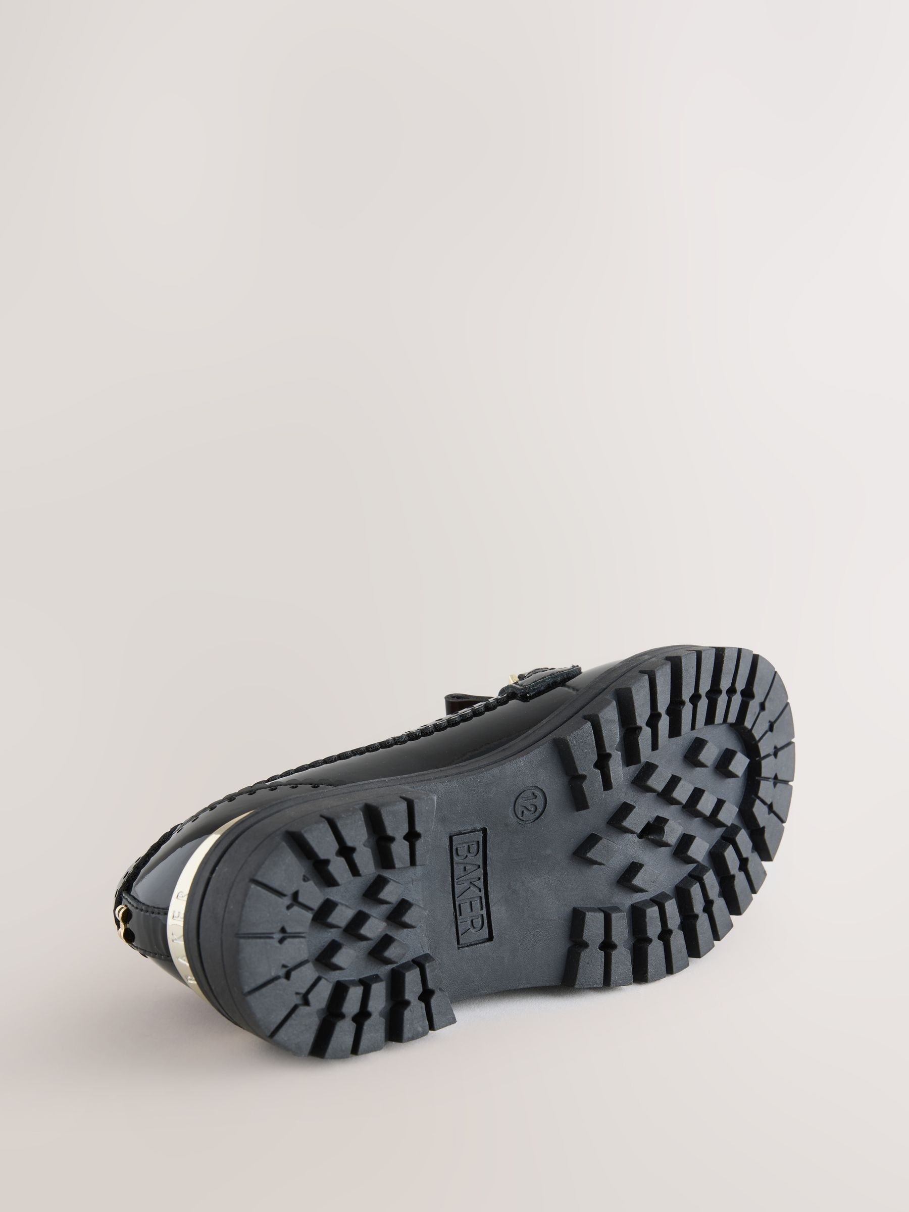 Baker by Ted Baker Black Back to School Patent Fringed Charm Loafers image 5