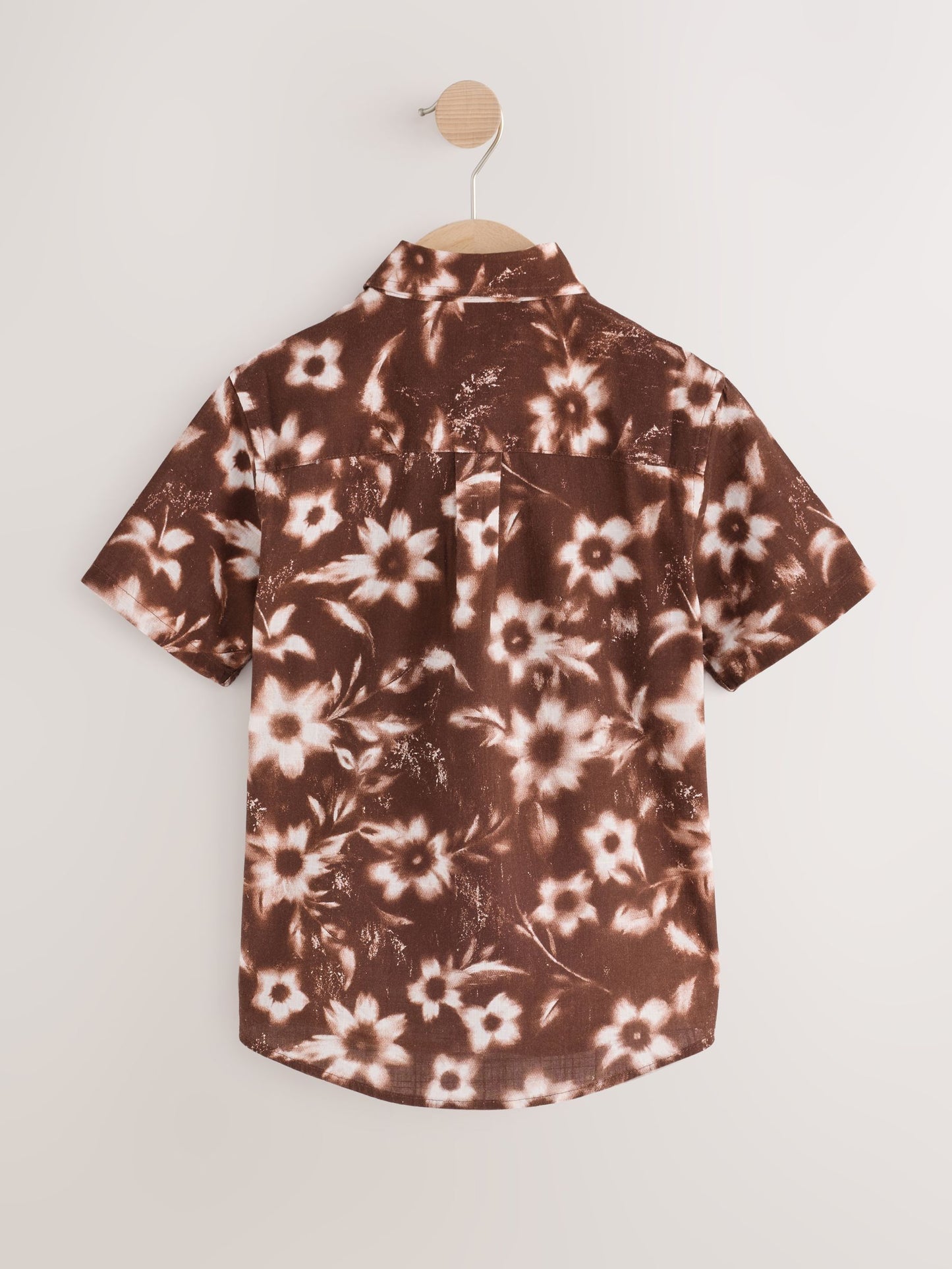 Dsiney Kidz - Chocolate Brown All Over Print Flowers Short Sleeve All Over Print Shirt (3-16yrs) image 6