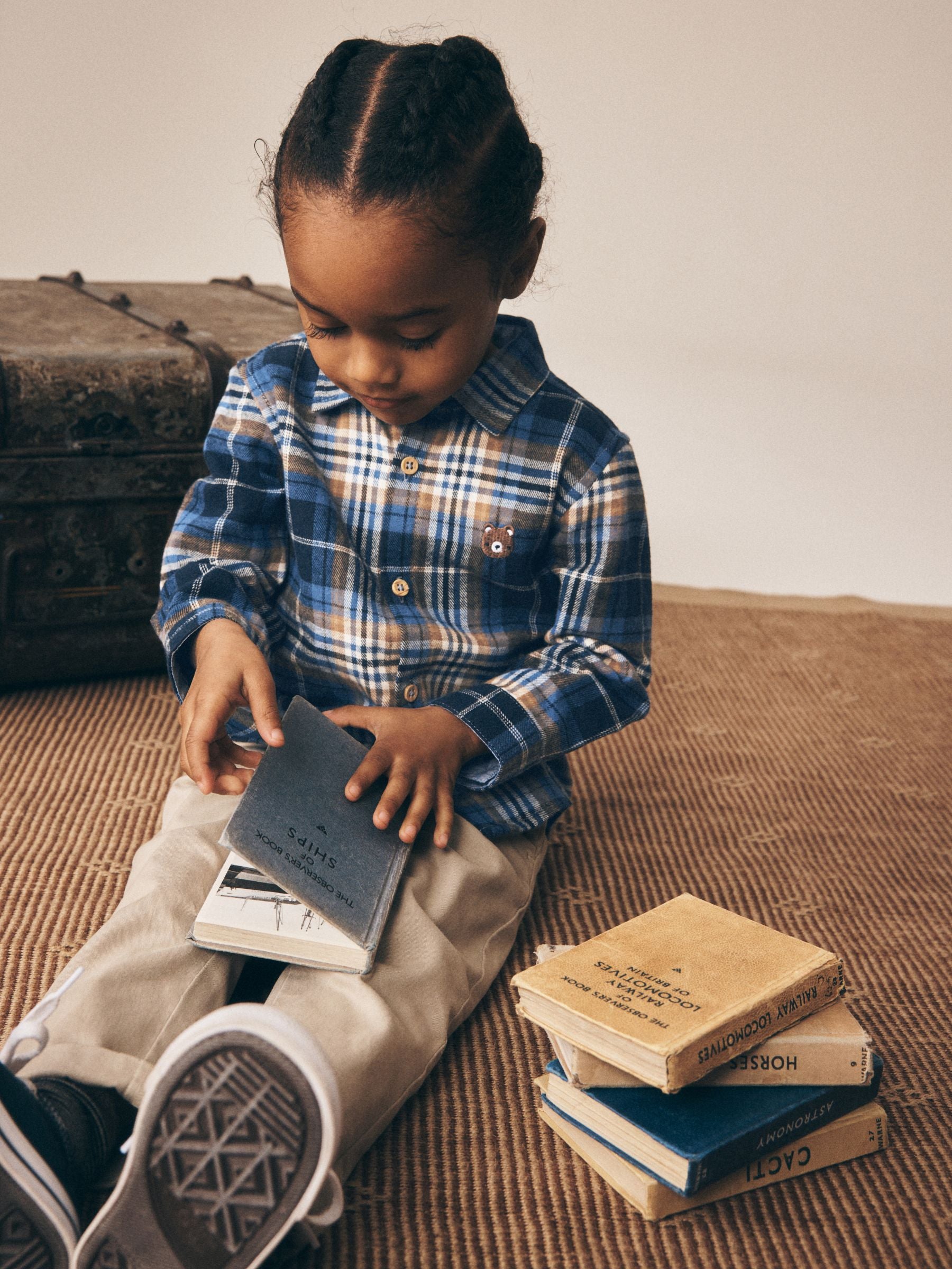 Dsiney Kidz - Blue Bear Check Long Sleeve Character Shirt (3mths-7yrs) image 2