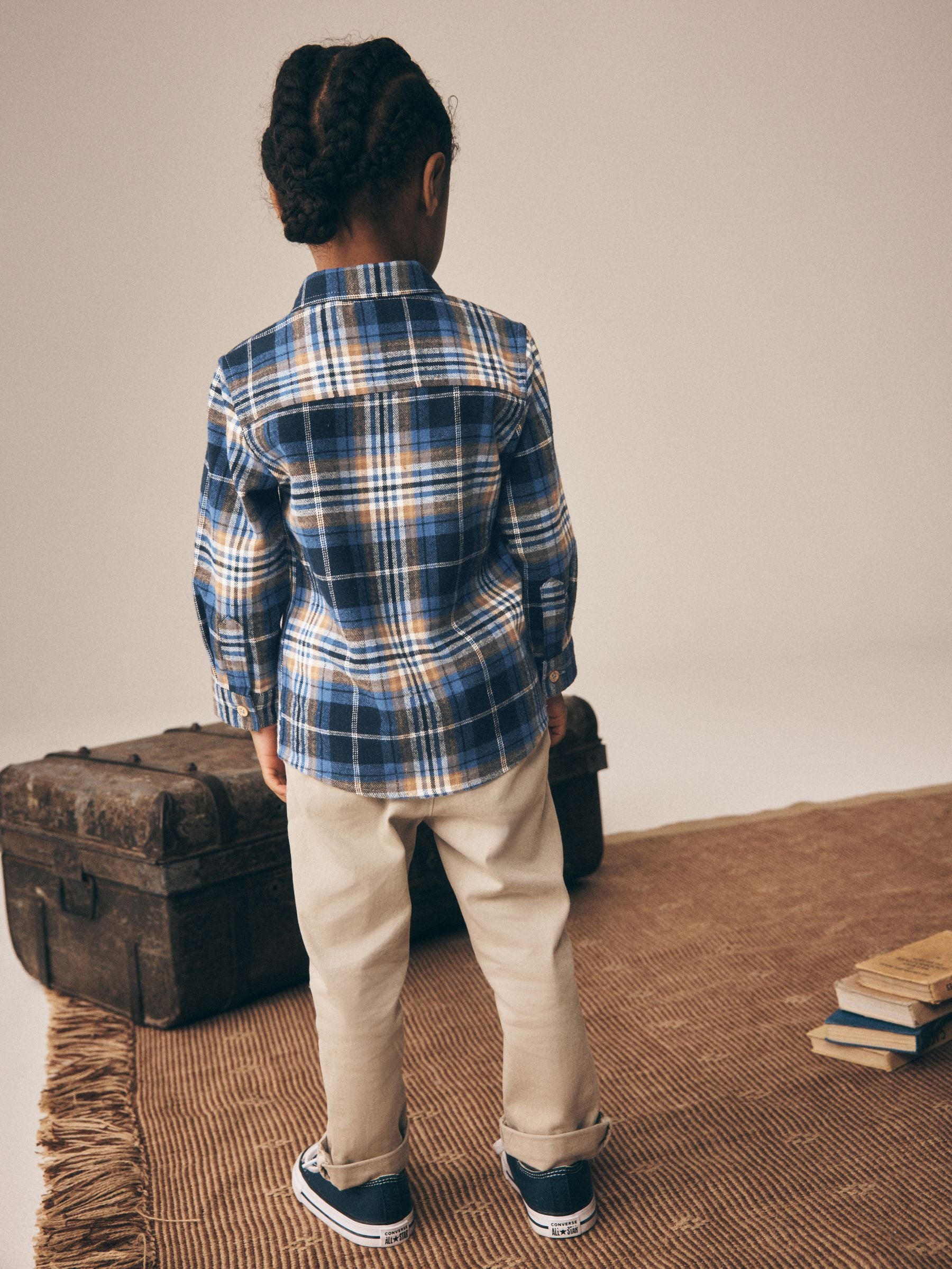 Dsiney Kidz - Blue Bear Check Long Sleeve Character Shirt (3mths-7yrs) image 3