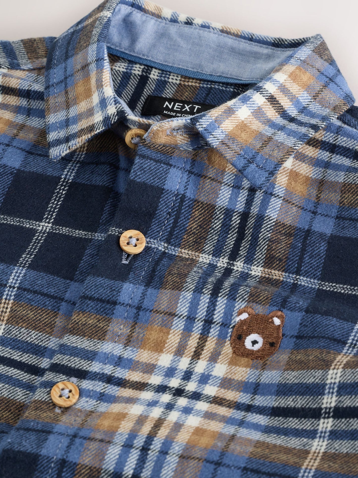 Dsiney Kidz - Blue Bear Check Long Sleeve Character Shirt (3mths-7yrs) image 9