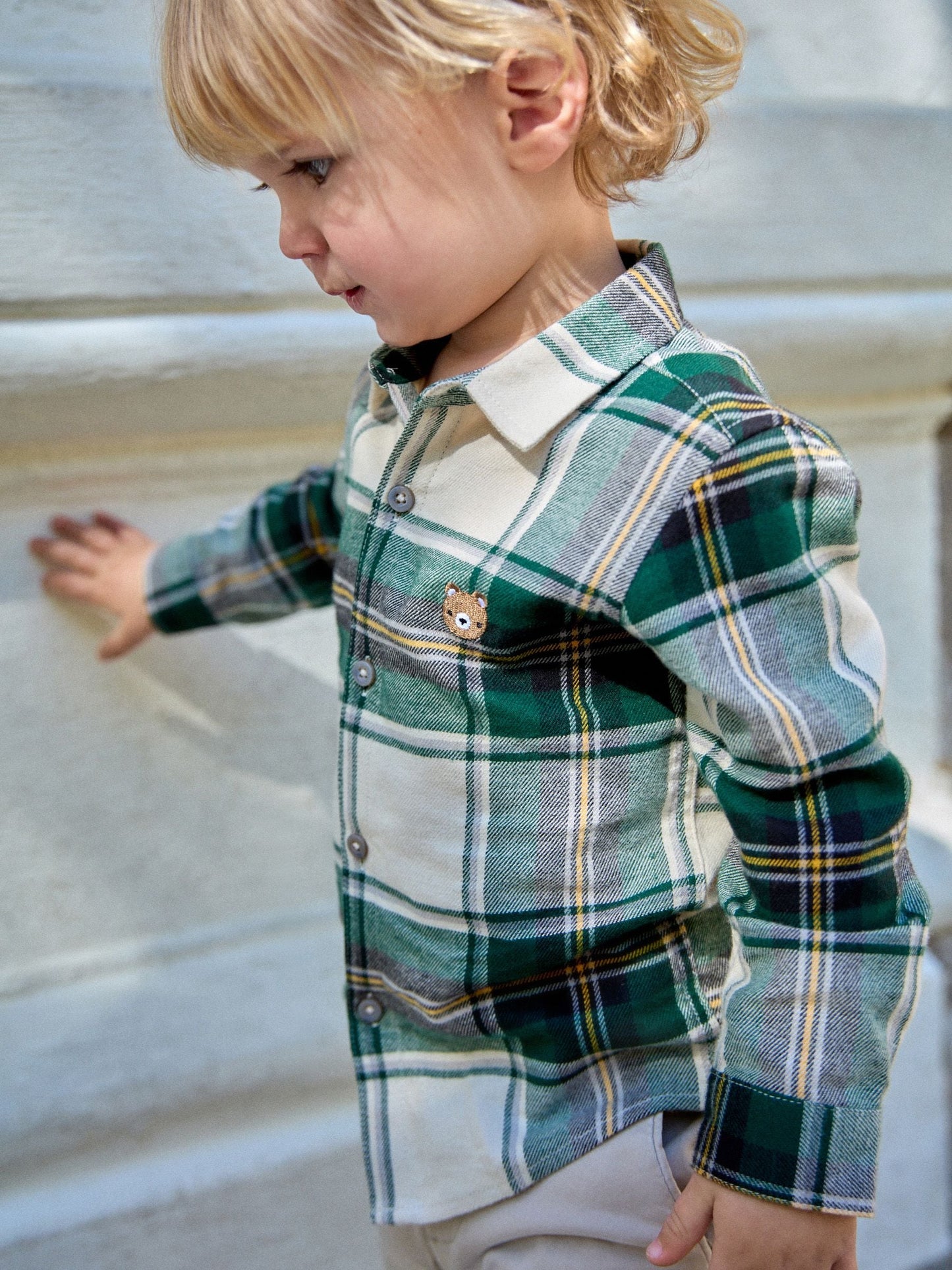 Dsiney Kidz - Green/Ecru Bear Long Sleeve Character Shirt (3mths-7yrs) image 1