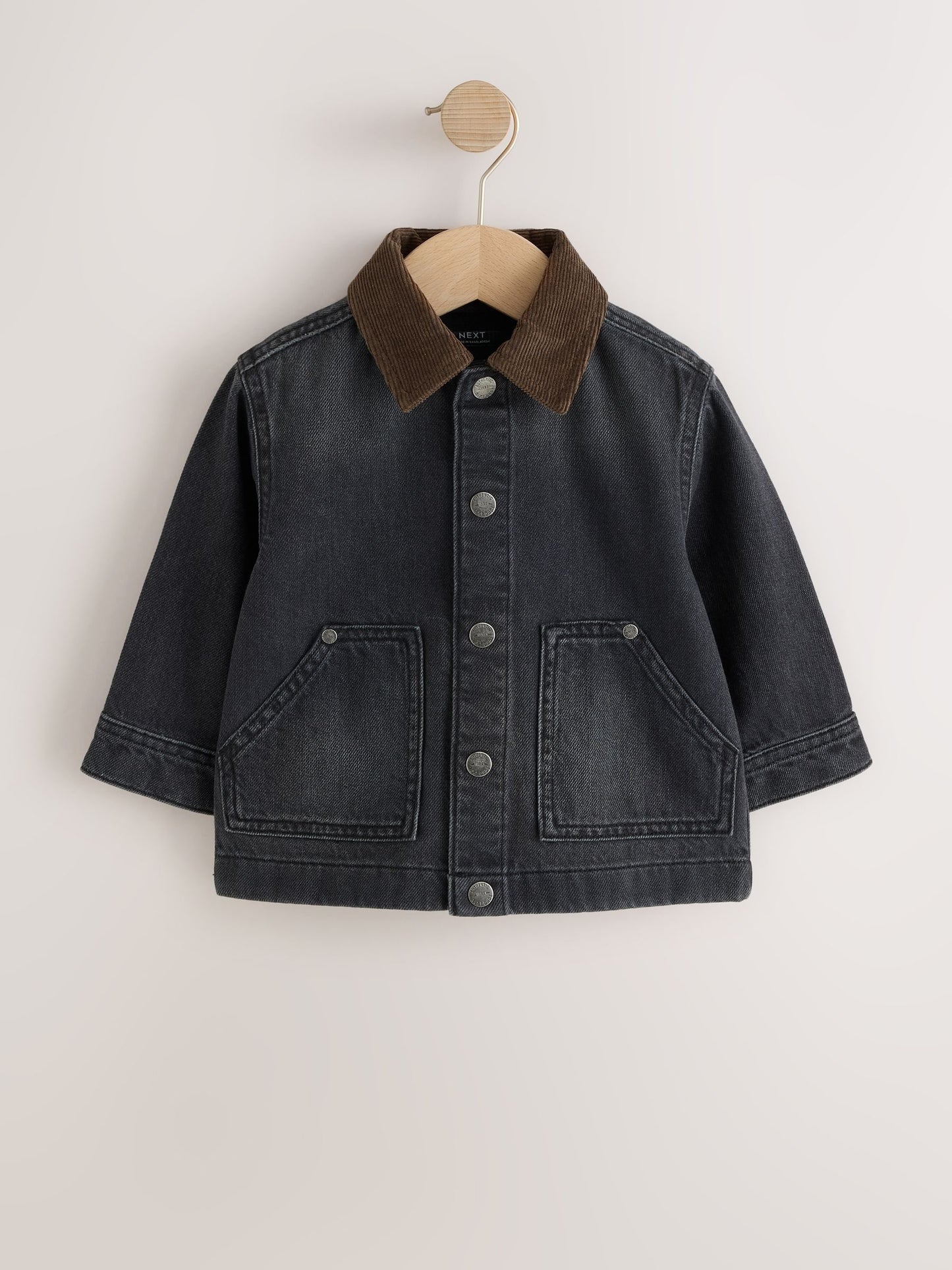 Dsiney Kidz - Black Denim Long Sleeve Cord Collar Shirt (3mths-7yrs) image 1