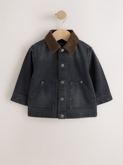 Dsiney Kidz - Black Denim Long Sleeve Cord Collar Shirt (3mths-7yrs) image 1