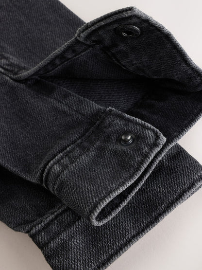 Dsiney Kidz - Black Denim Long Sleeve Cord Collar Shirt (3mths-7yrs) image 6