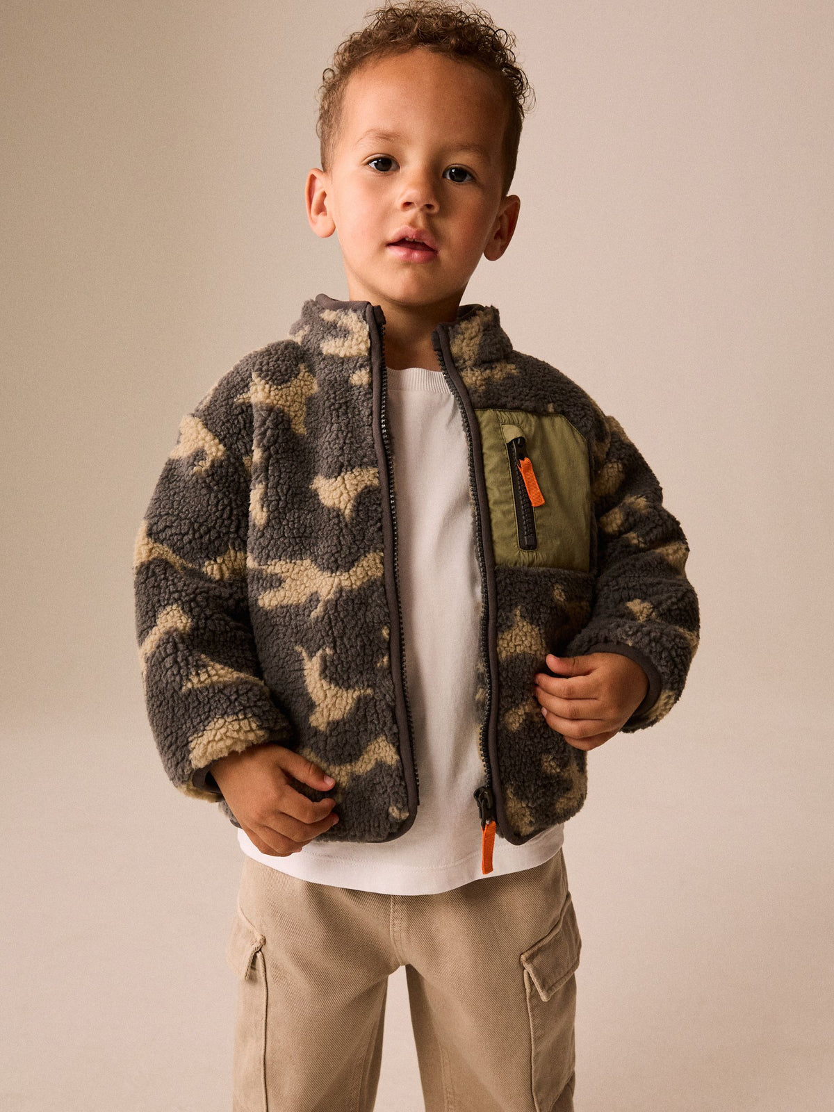 Dsiney Kidz - Camouflage Funnel Neck Zip Through Borg Fleece (3mths-7yrs) image 1