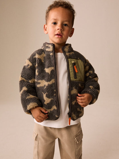 Dsiney Kidz - Camouflage Funnel Neck Zip Through Borg Fleece (3mths-7yrs) image 1