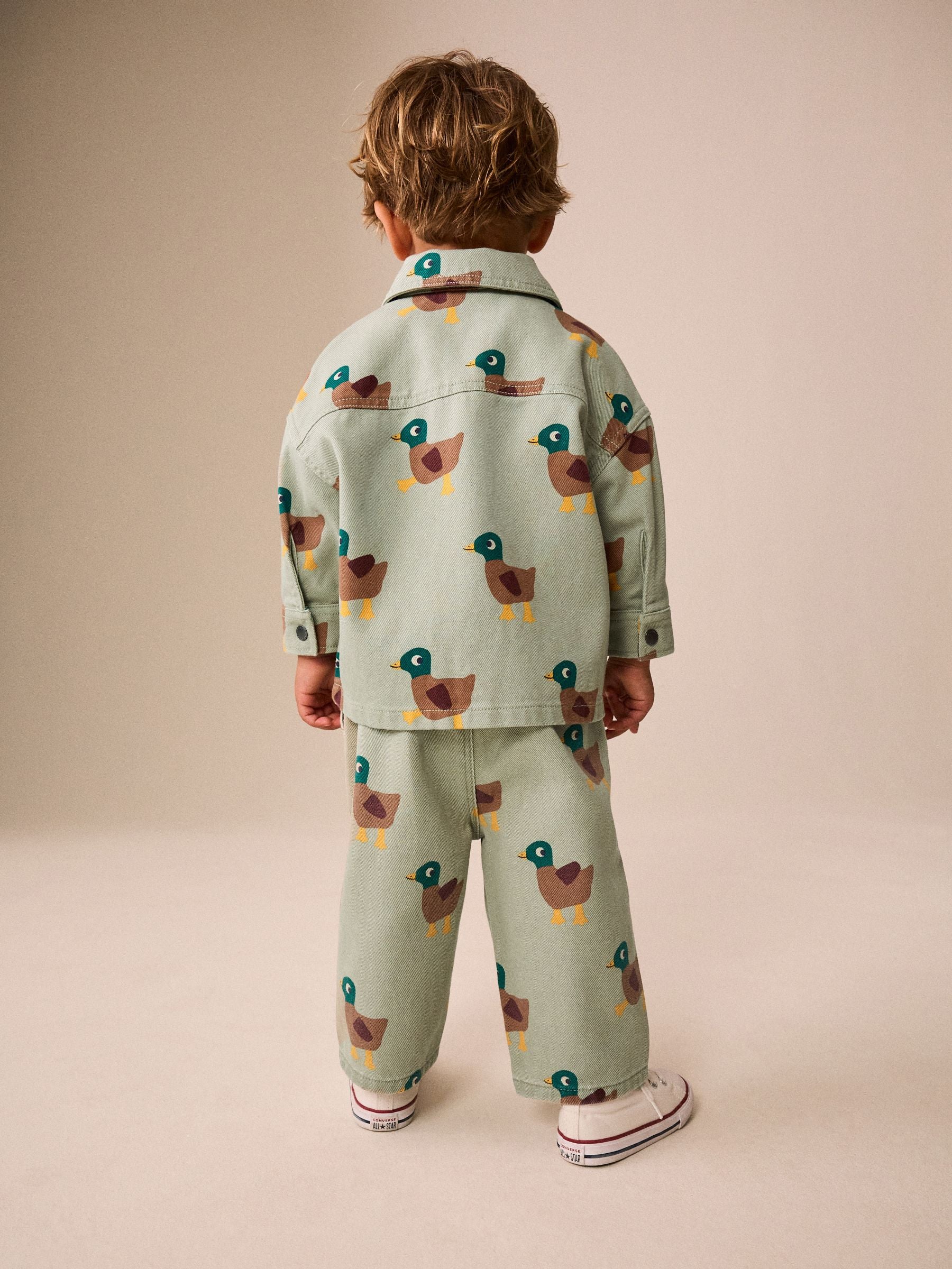 Dsiney Kidz - Sage Green All Over Print Duck Twill Printed Overshirt (3mths-7yrs) image 4