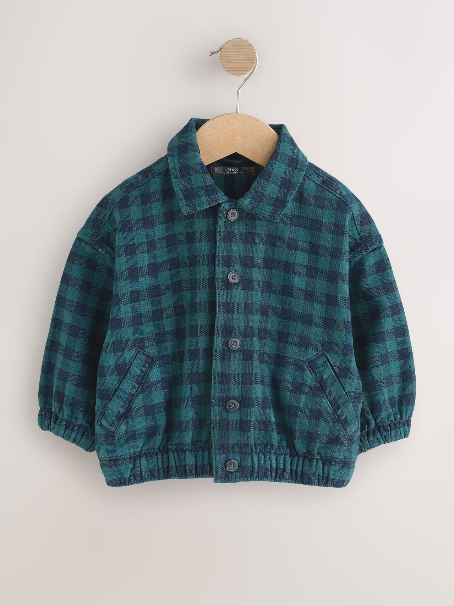 Dsiney Kidz - Navy/Turquoise Cotton Twill Gingham Check Overshirt (3mths-7yrs) image 5