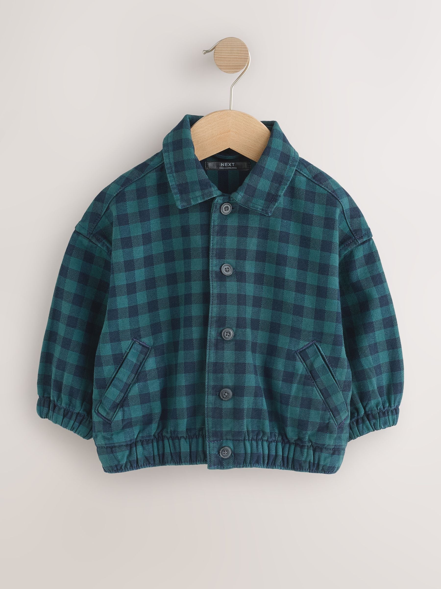 Dsiney Kidz - Navy/Turquoise Cotton Twill Gingham Check Overshirt (3mths-7yrs) image 5