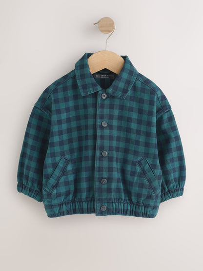 Dsiney Kidz - Navy/Turquoise Cotton Twill Gingham Check Overshirt (3mths-7yrs) image 5