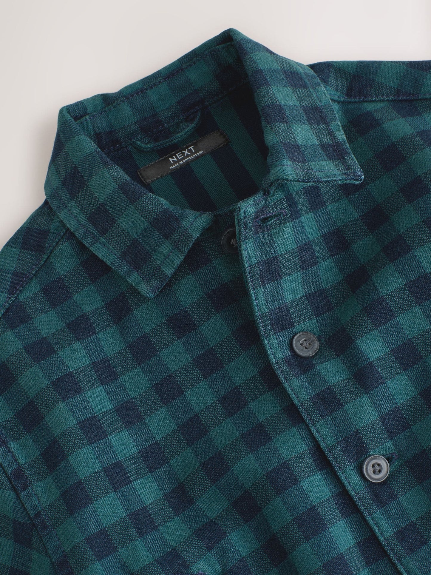 Dsiney Kidz - Navy/Turquoise Cotton Twill Gingham Check Overshirt (3mths-7yrs) image 8
