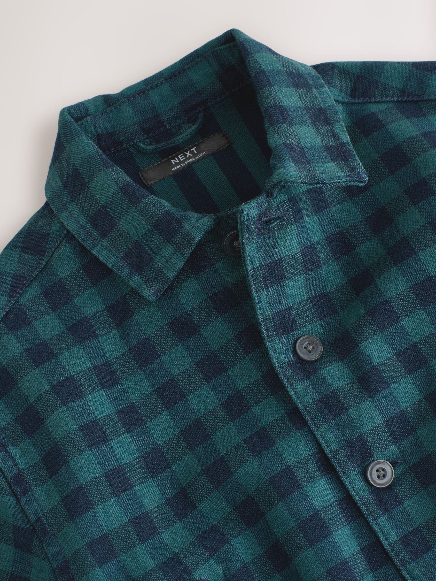 Dsiney Kidz - Navy/Turquoise Cotton Twill Gingham Check Overshirt (3mths-7yrs) image 8