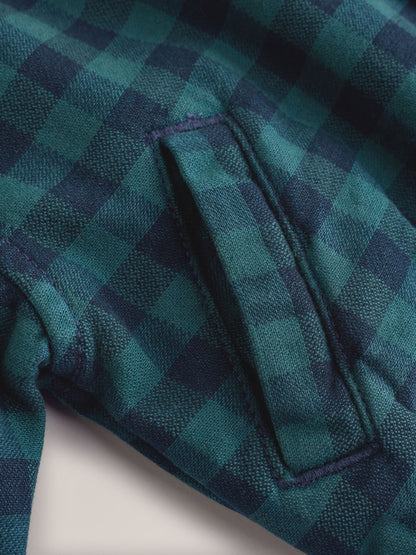 Dsiney Kidz - Navy/Turquoise Cotton Twill Gingham Check Overshirt (3mths-7yrs) image 9