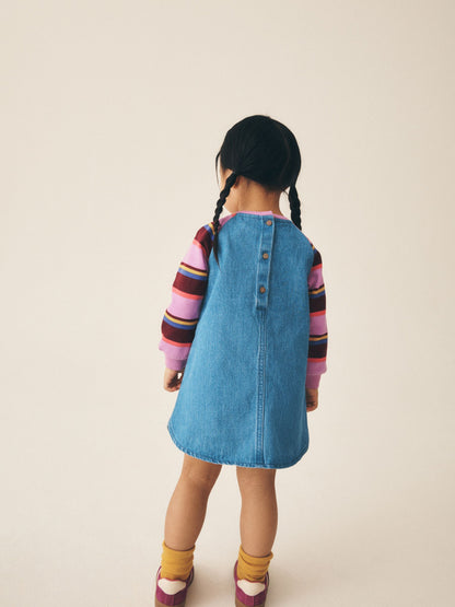 Dsiney Kidz - Purple Stripe Raglan Denim Dress (3mths-8yrs) image 3