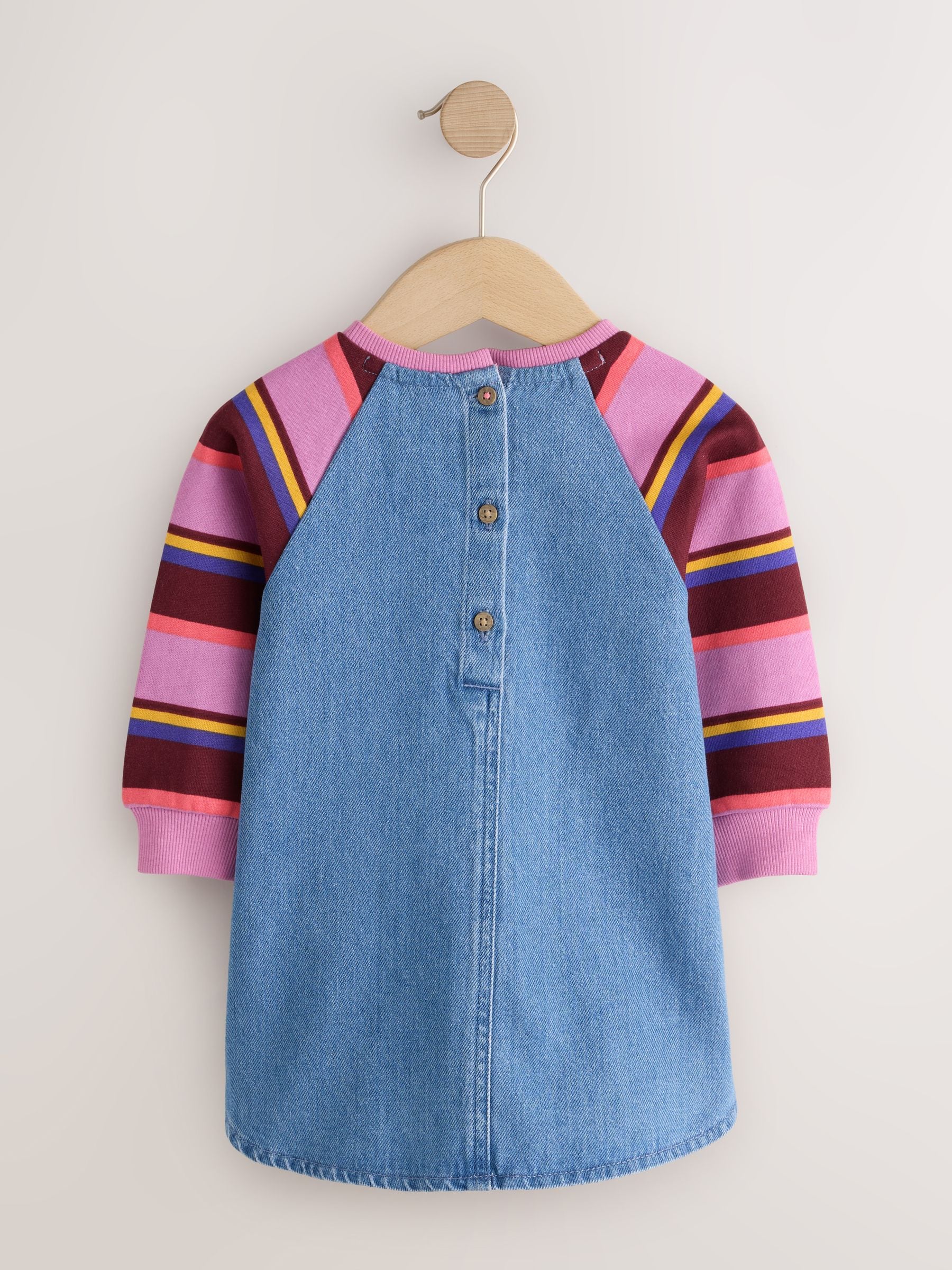 Dsiney Kidz - Purple Stripe Raglan Denim Dress (3mths-8yrs) image 5