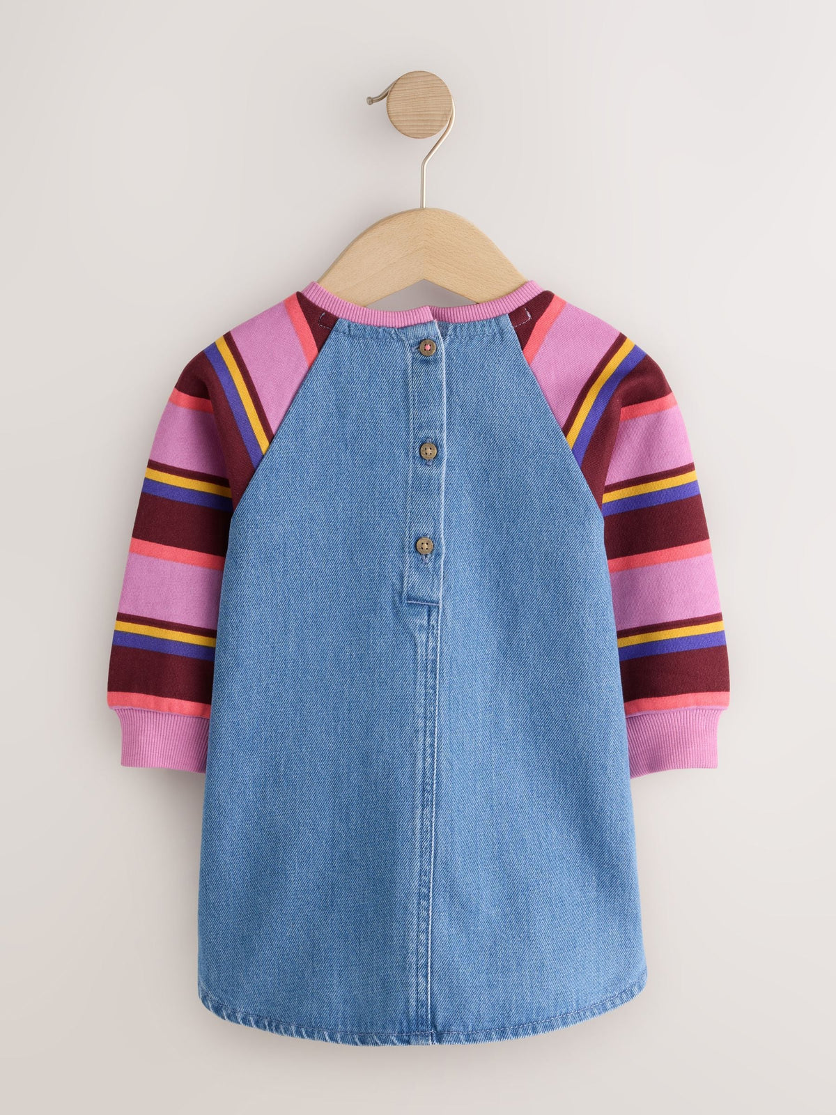 Dsiney Kidz - Purple Stripe Raglan Denim Dress (3mths-8yrs) image 5