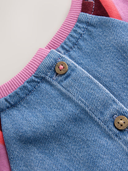 Dsiney Kidz - Purple Stripe Raglan Denim Dress (3mths-8yrs) image 6