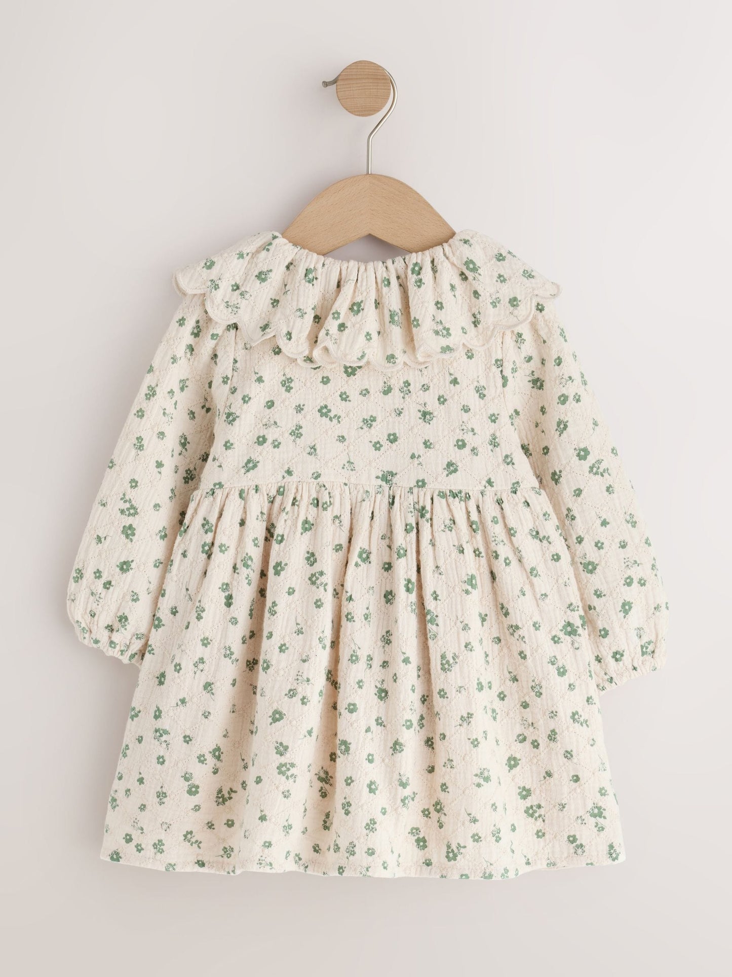 Dsiney Kidz - Ecru Ditsy Long Sleeve Collar Dress (3mths-8yrs) image 6