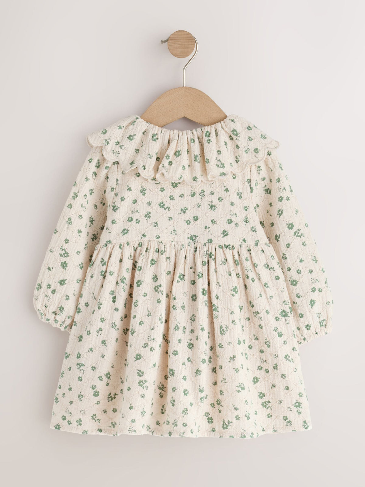 Dsiney Kidz - Ecru Ditsy Long Sleeve Collar Dress (3mths-8yrs) image 6