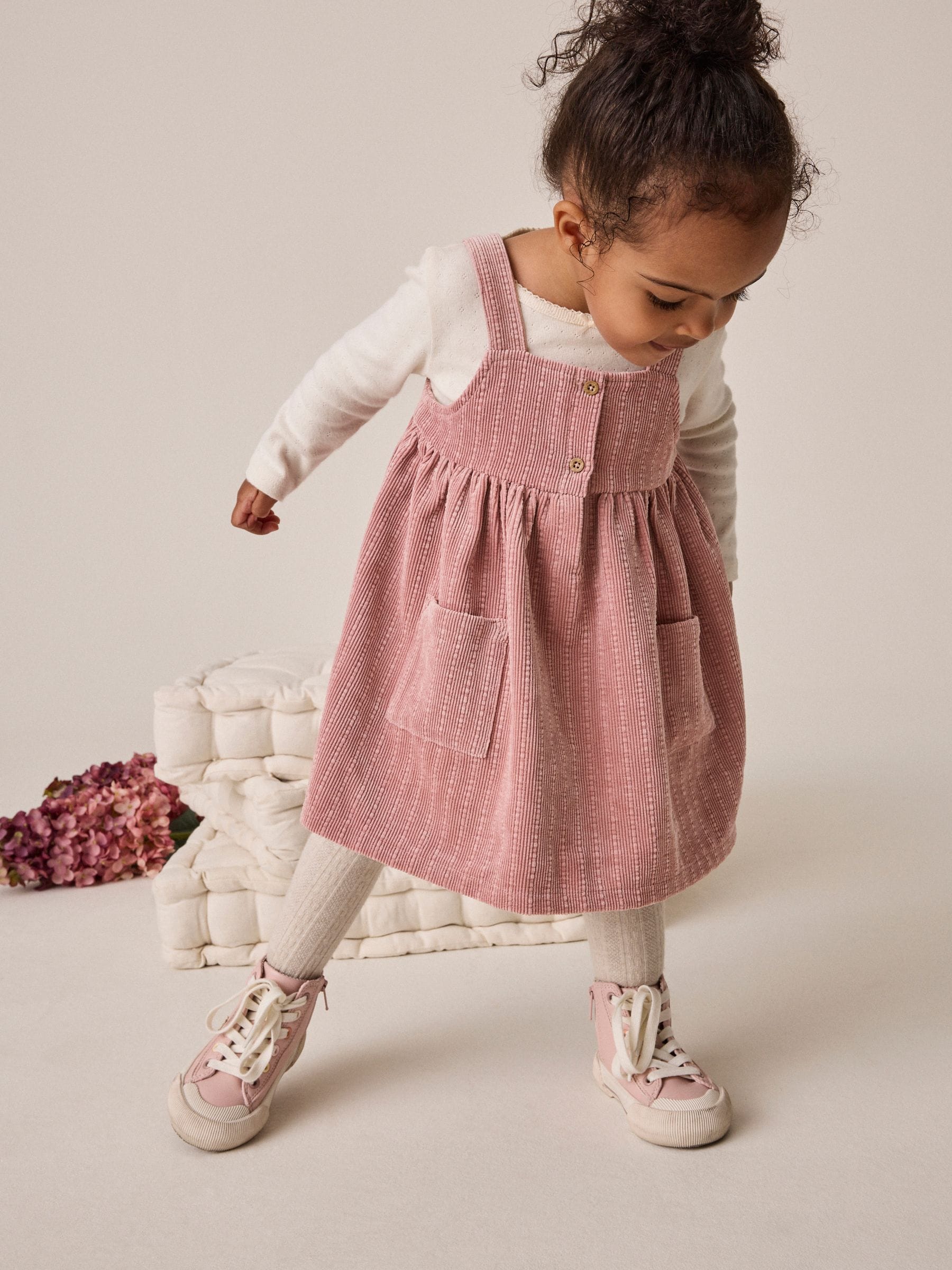 Dsiney Kidz - Pastel Pink Sleeveless Cord Pinafore (3mths-8yrs) image 1