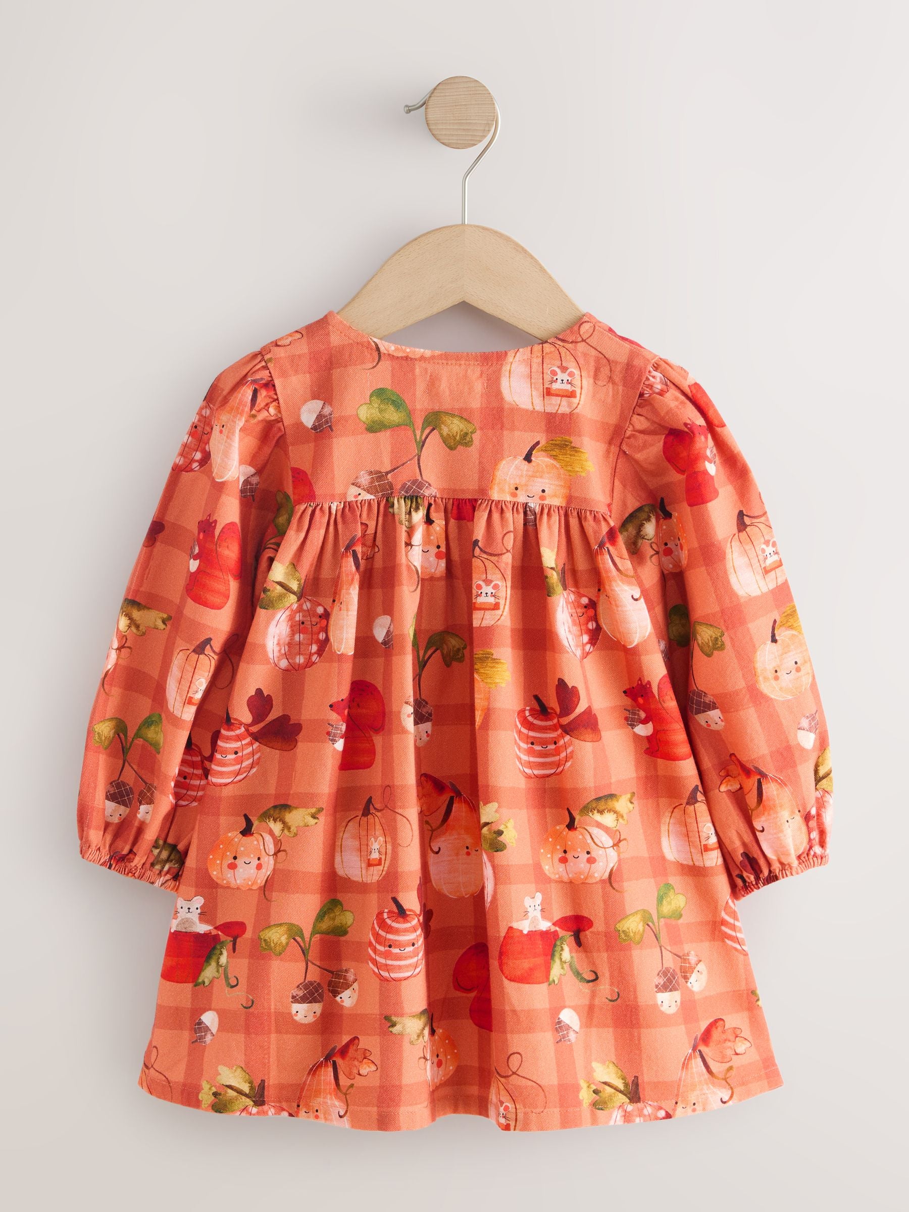 Dsiney Kidz - Orange Autumn Print Long Sleeve 3D Character Dress (3mths-8yrs) image 6