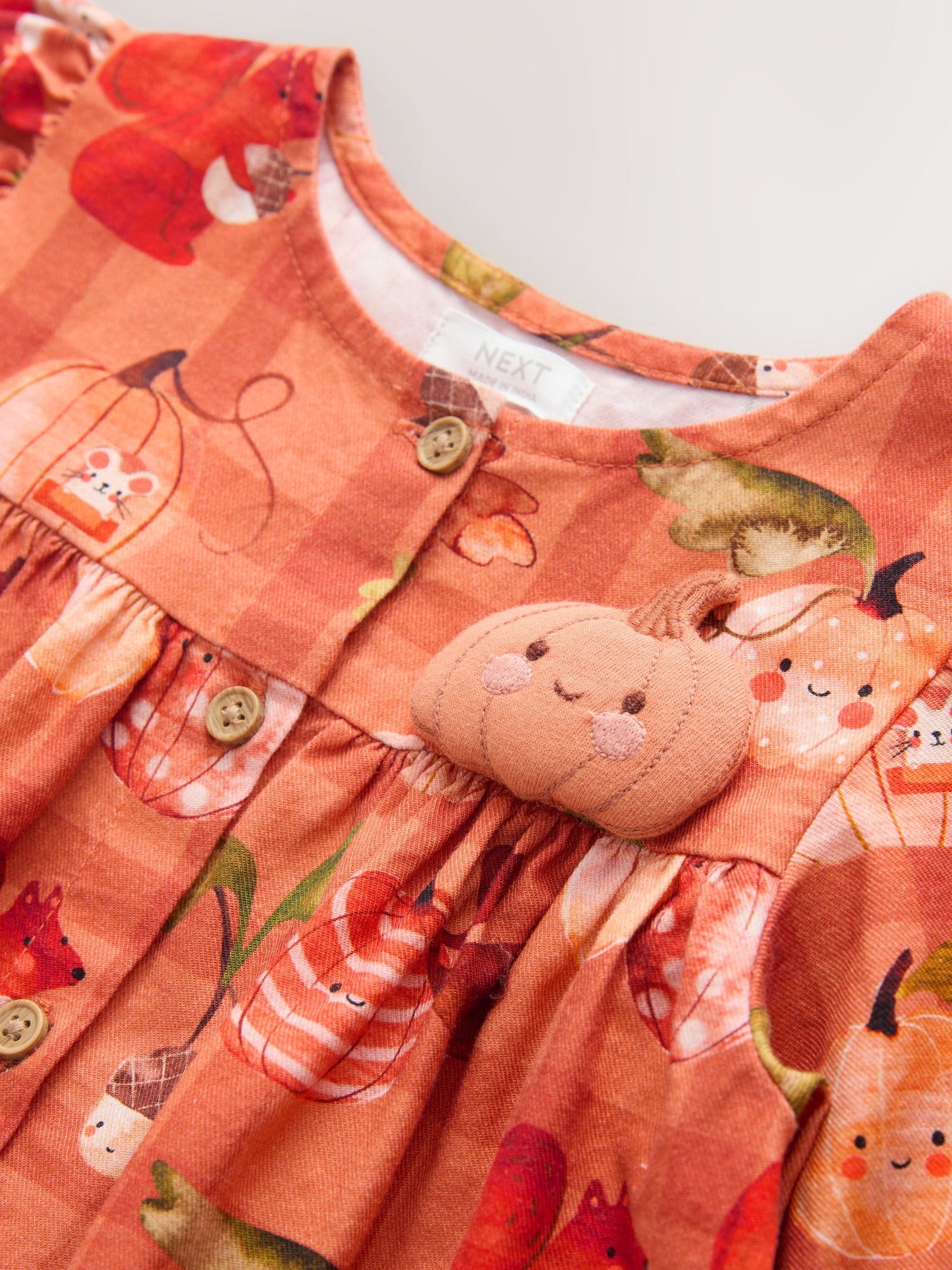 Dsiney Kidz - Orange Autumn Print Long Sleeve 3D Character Dress (3mths-8yrs) image 7