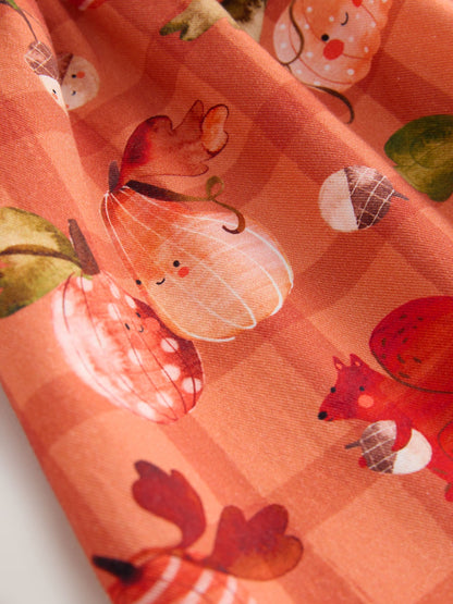 Dsiney Kidz - Orange Autumn Print Long Sleeve 3D Character Dress (3mths-8yrs) image 8
