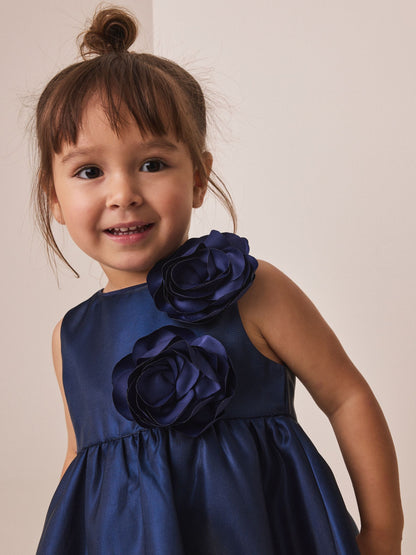 Dsiney Kidz - Metalic Blue 3D Corsage Occasion Dress (12mths-8yrs) image 4