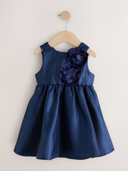 Dsiney Kidz - Metalic Blue 3D Corsage Occasion Dress (12mths-8yrs) image 6