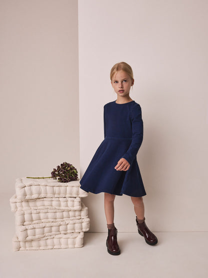 Dsiney Kidz - Indigo Blue Long Sleeve Skater Dress (3-16yrs) image 2