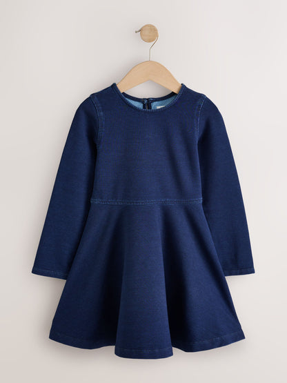 Dsiney Kidz - Indigo Blue Long Sleeve Skater Dress (3-16yrs) image 5