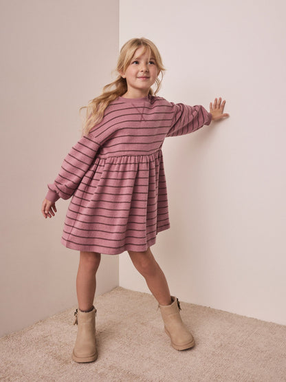 Dsiney Kidz - Pink Stripe Cosy Rib Jumper Dress (3-16yrs) image 2