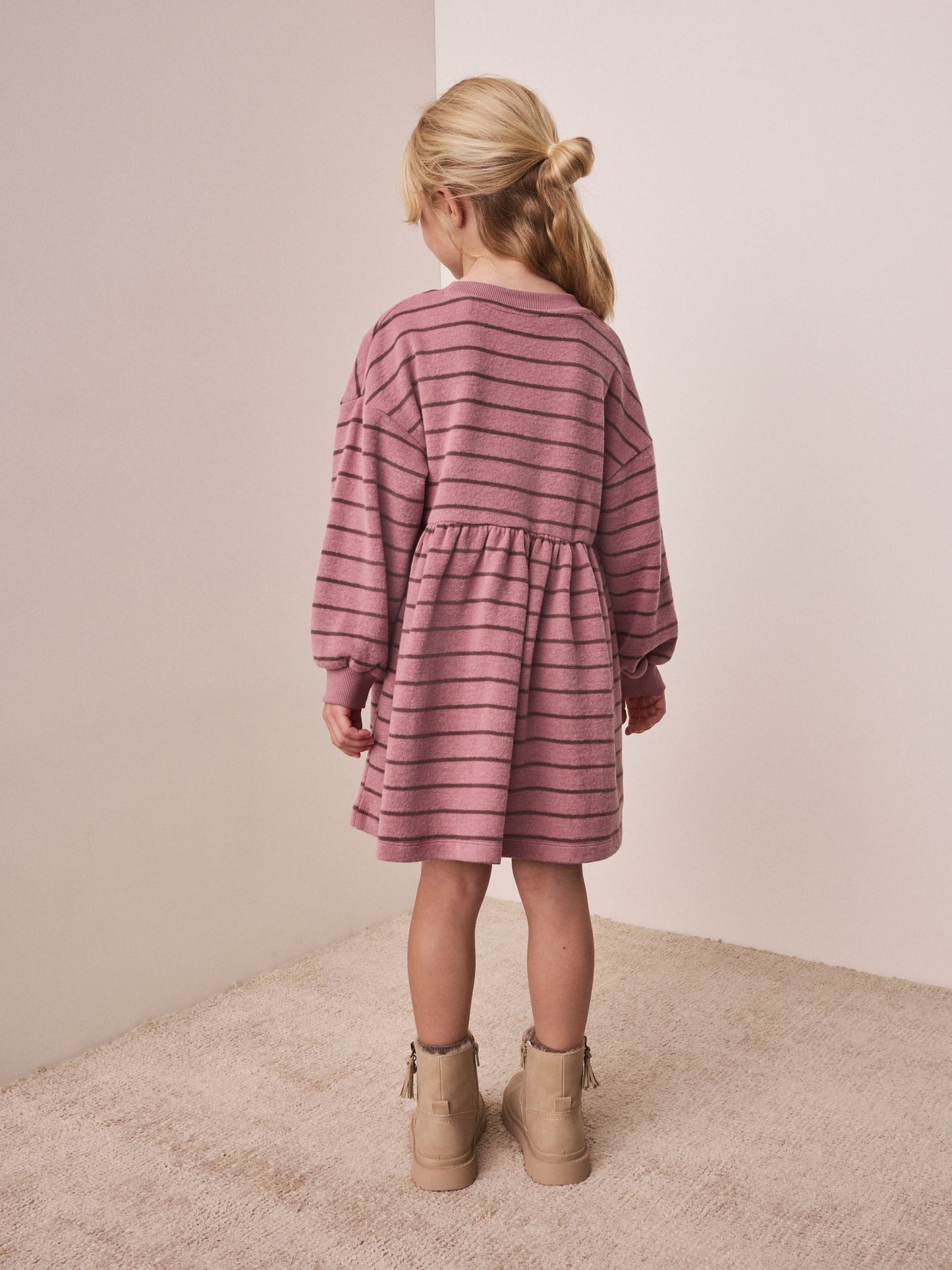 Dsiney Kidz - Pink Stripe Cosy Rib Jumper Dress (3-16yrs) image 3