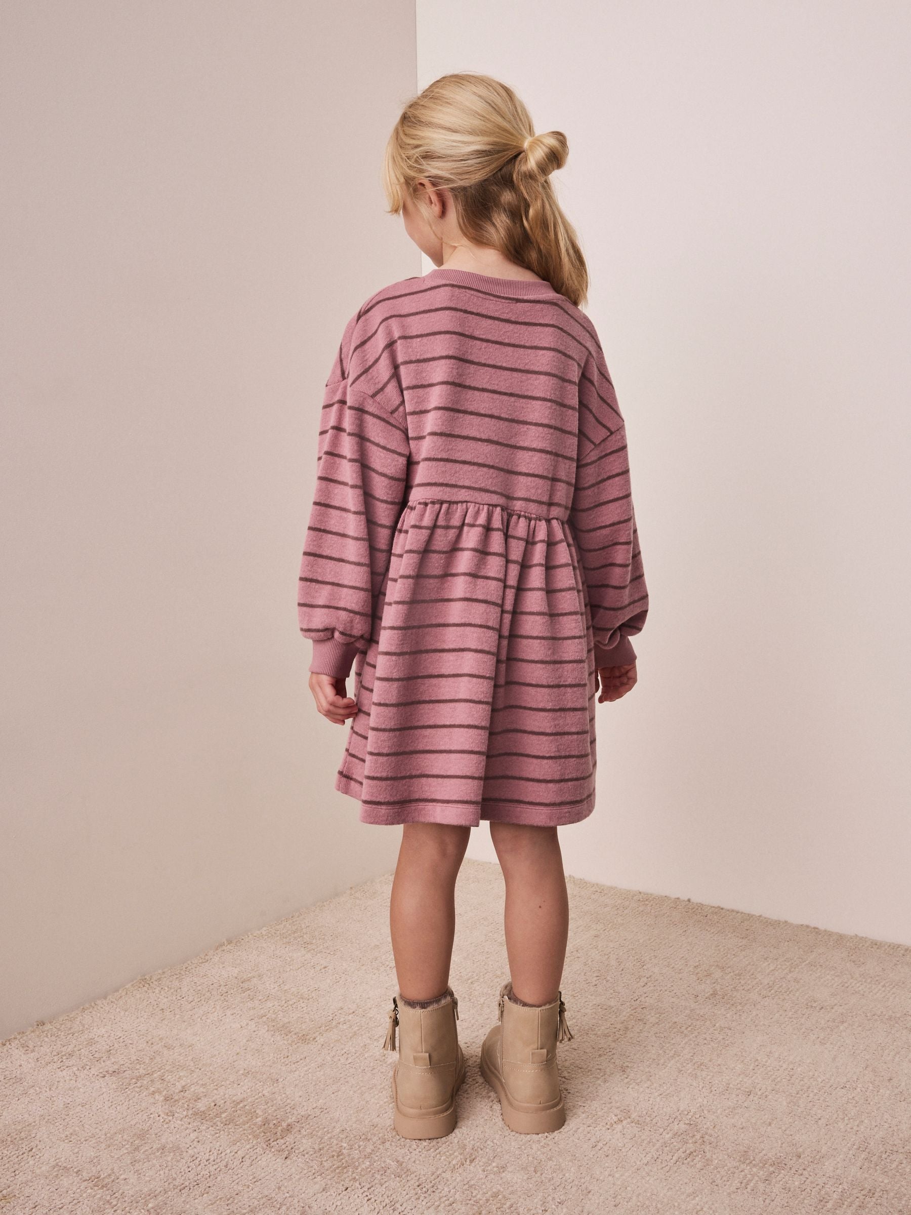 Dsiney Kidz - Pink Stripe Cosy Rib Jumper Dress (3-16yrs) image 3