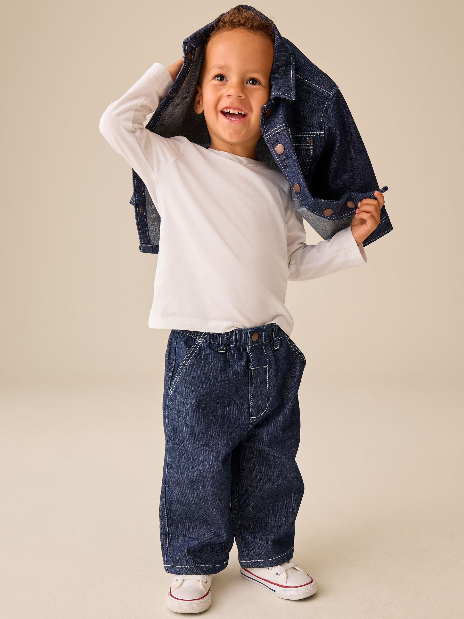 Rinse Wash Denim Shacket and Wide Leg Jeans Set (3mths-7yrs) image 6