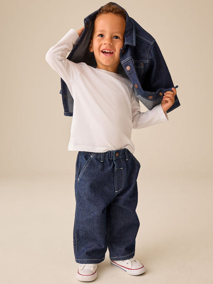 Rinse Wash Denim Shacket and Wide Leg Jeans Set (3mths-7yrs) image 6