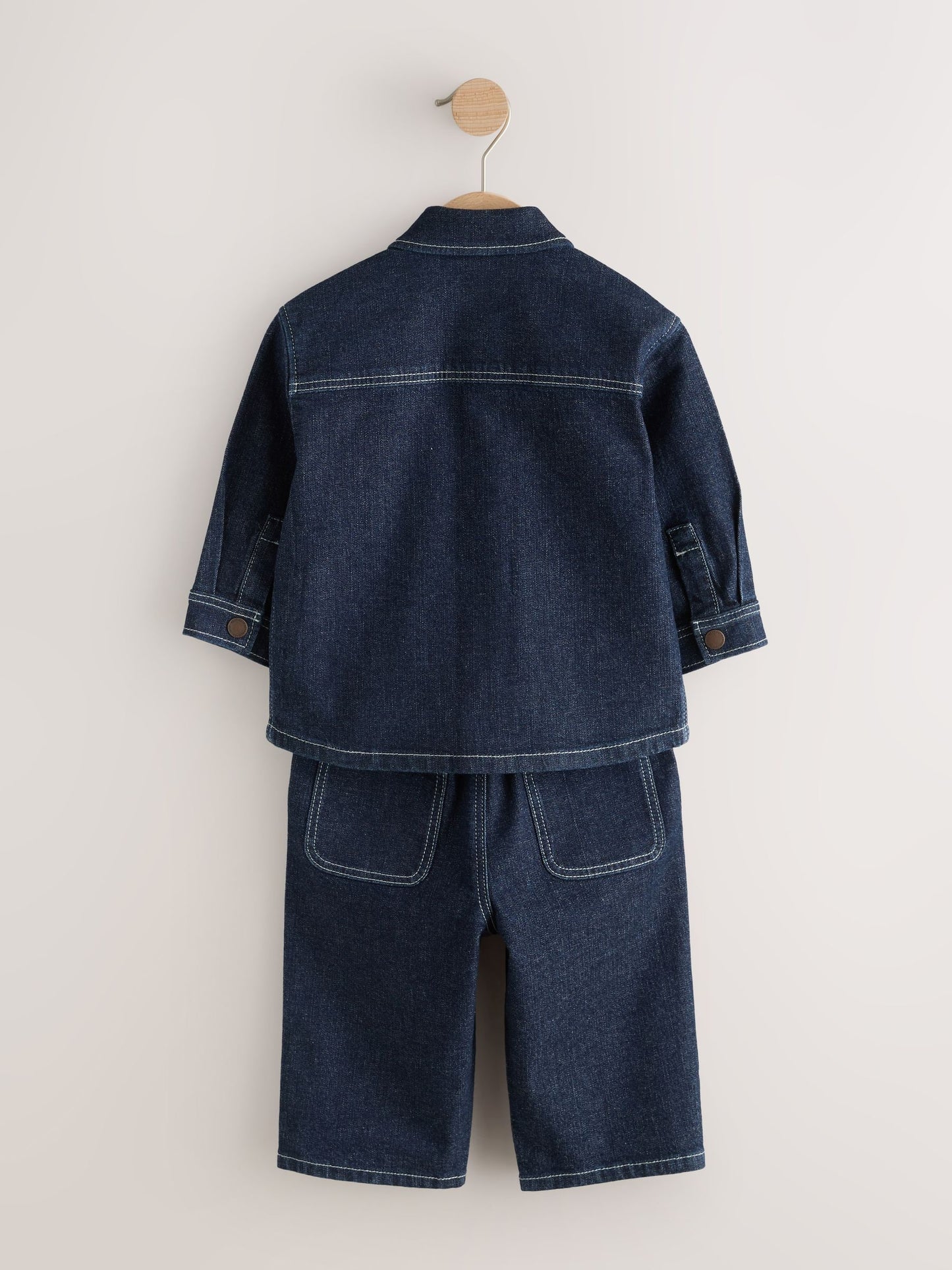 Rinse Wash Denim Shacket and Wide Leg Jeans Set (3mths-7yrs) image 9