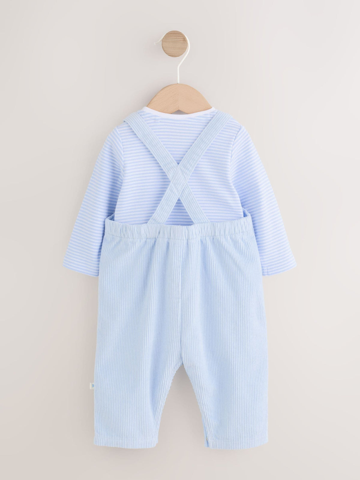Dsiney Kidz - Blue Plain Cord Dungaree and Bodysuit Baby Set (0mths-2yrs) image 7