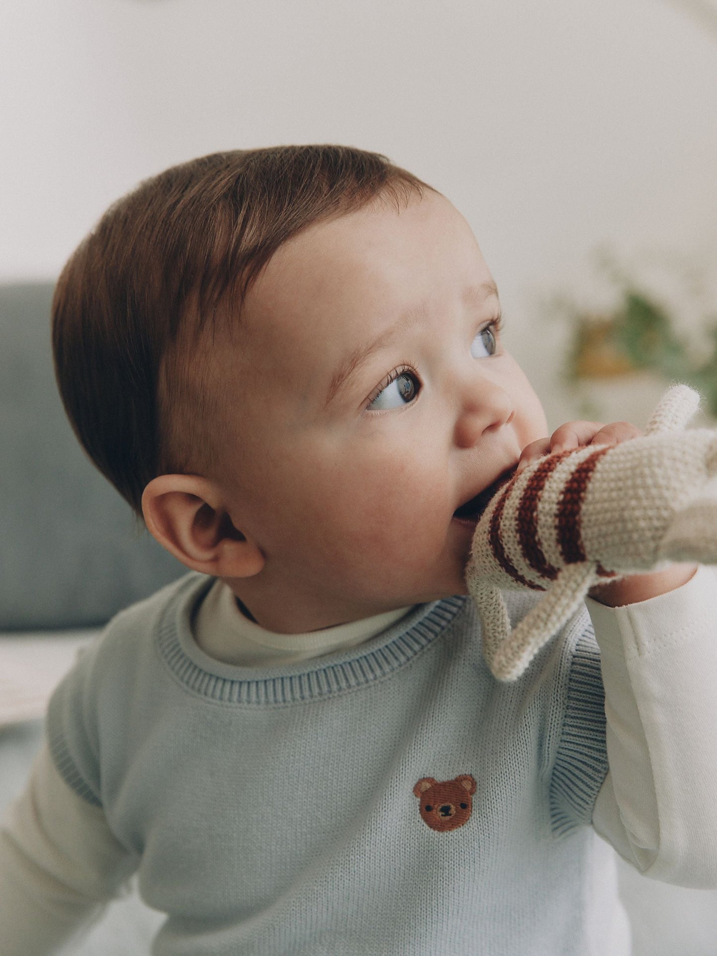 Blue Baby Knit Vest, Bodysuit and Trousers Set (0mths-3yrs) image 4