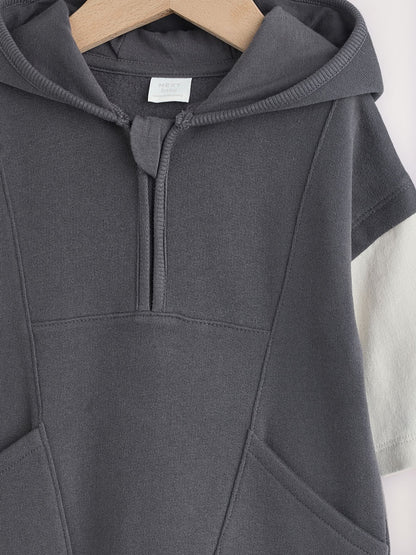 Charcoal Grey Hooded Sweat Baby Romper (0mths-3yrs) image 3