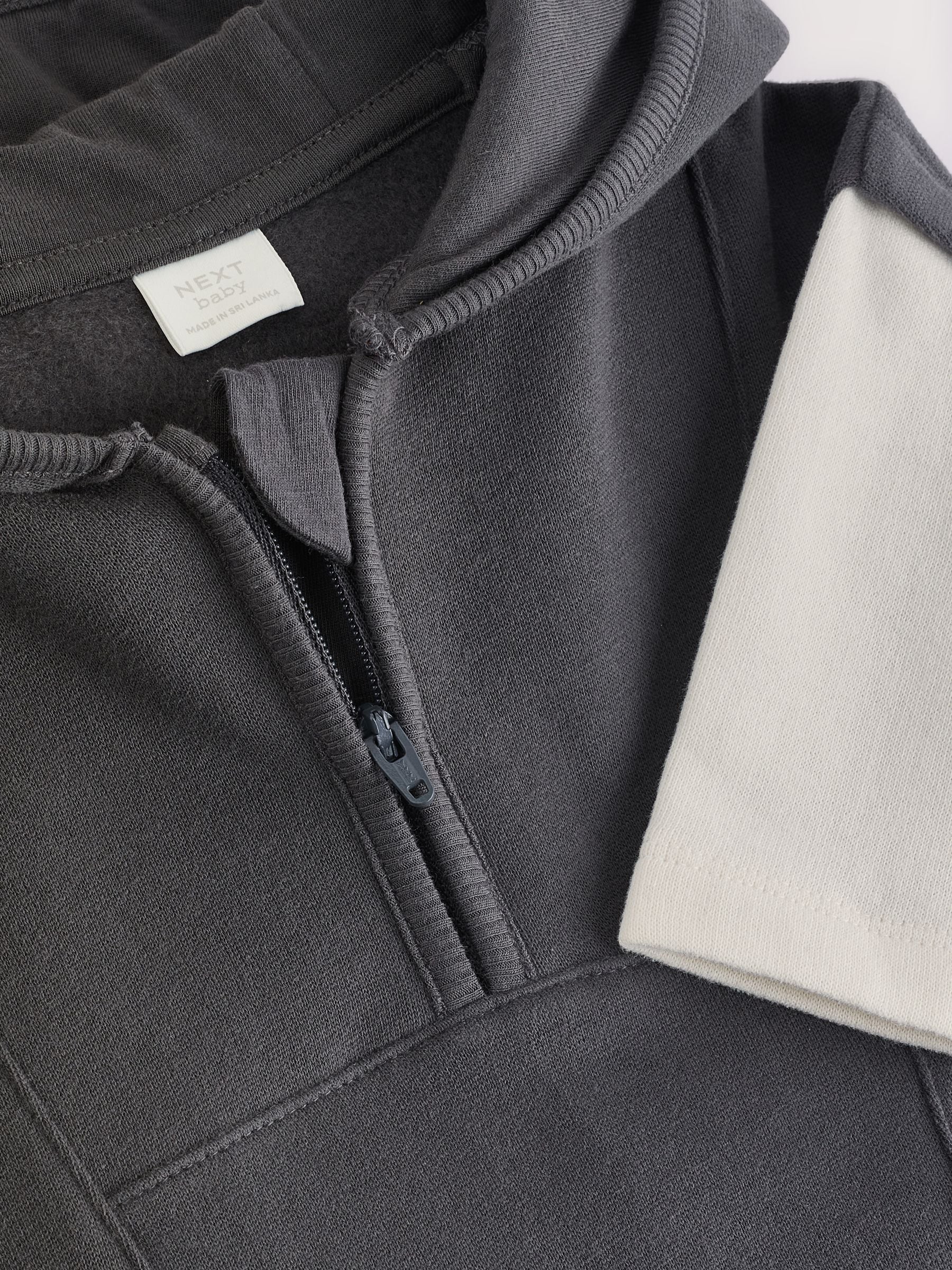 Charcoal Grey Hooded Sweat Baby Romper (0mths-3yrs) image 4