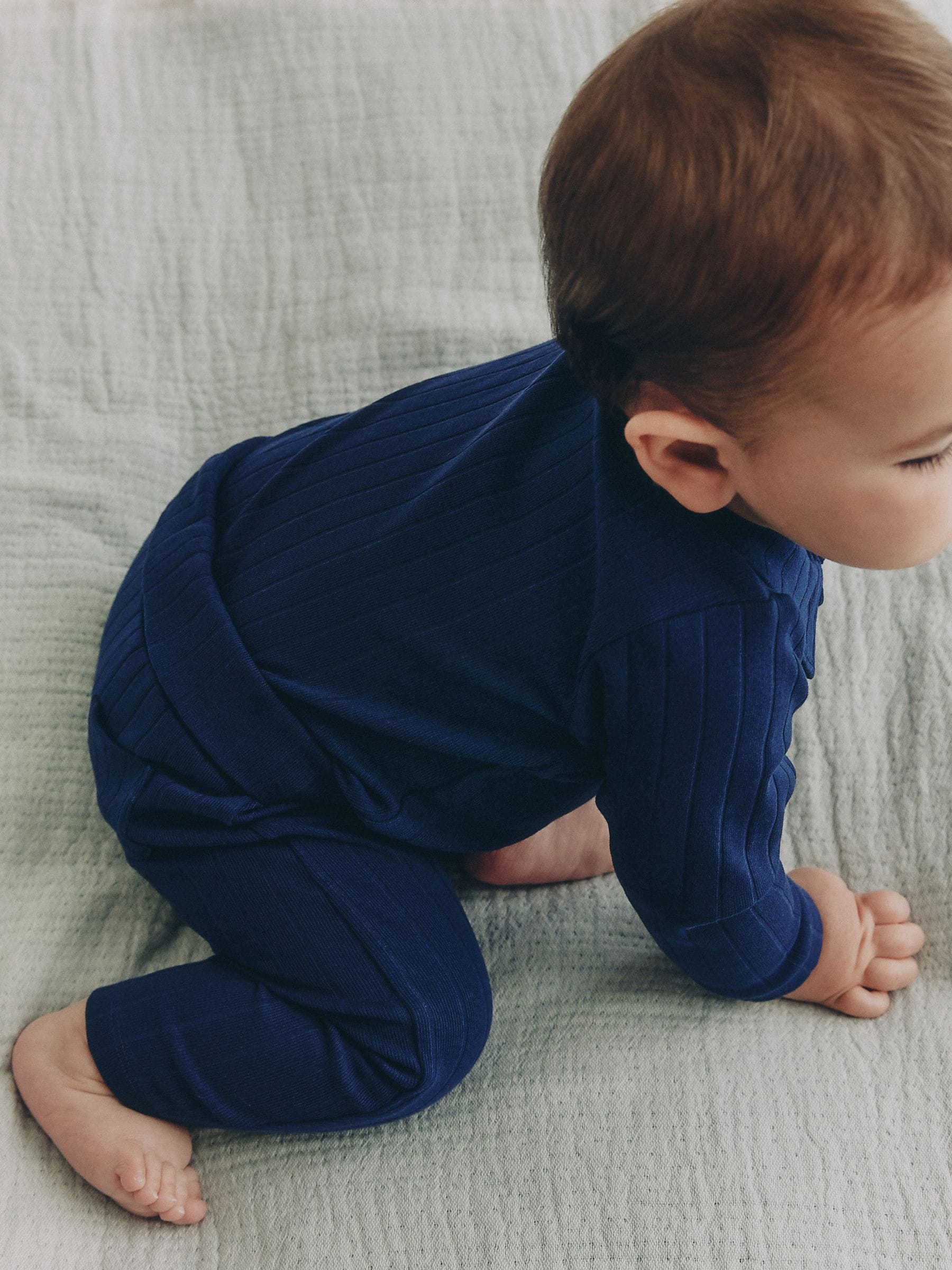 Navy Blue Polo Bodysuit and Legging Baby Set (0mths-2yrs) image 2