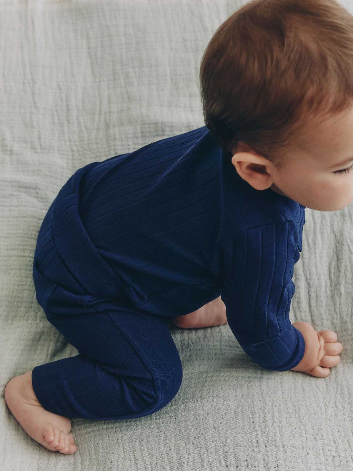 Navy Blue Polo Bodysuit and Legging Baby Set (0mths-2yrs) image 2