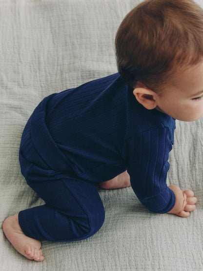 Navy Blue Polo Bodysuit and Legging Baby Set (0mths-2yrs) image 2