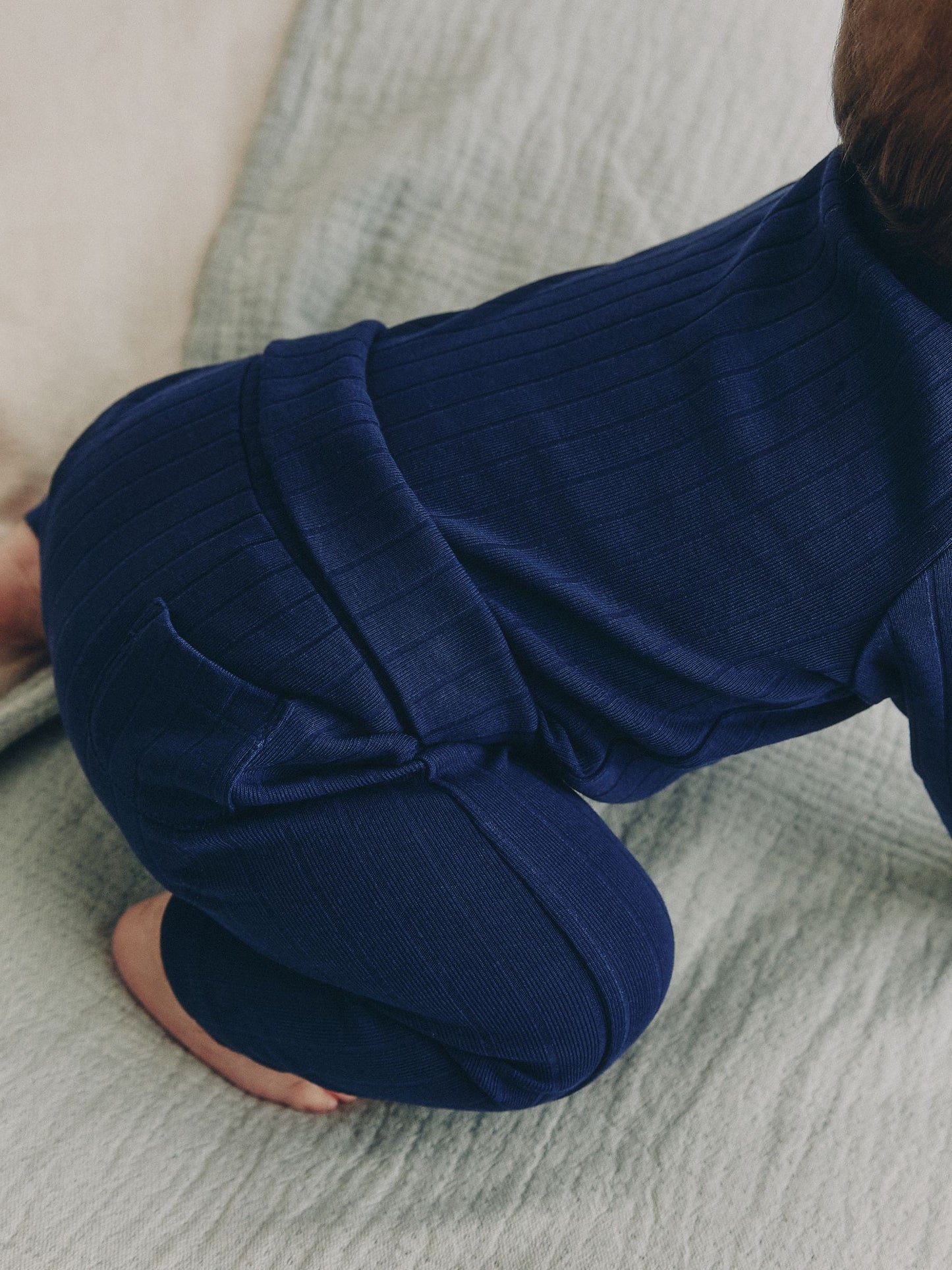 Navy Blue Polo Bodysuit and Legging Baby Set (0mths-2yrs) image 3